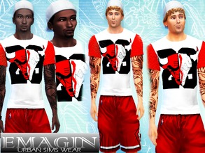 Sims 4 — Bulls 23 Jordan Crew Tee by emagin3602 — Custom Made &amp; Created By Emagin Designs