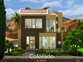 Sims 4 — Colorado by -Jotape- — Colorado is a beautiful modern desert and wooden house. Features hallway, living room