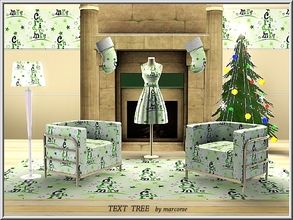 Sims 3 — Text Tree_marcorse by marcorse — Themed pattern: Simple text Christmas tree with star surrounds