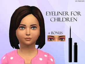 Sims 4 — Eyeliner For Children by Puresim — Black and pink eyeliner for children ! Standalone item with two swatches