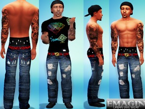 Sims 4 — Baggy Levi Jeans W/Polo Boxers by emagin3602 — Custom Made &amp; Created By Emagin Designs