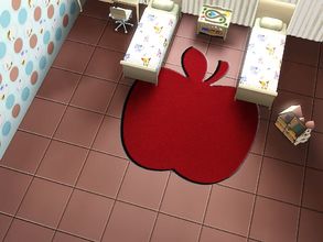Sims 3 — Cute Apple Rug by Aabha2 — A cute apple shaped rug something to decorate our kids corner.Hope you like it in