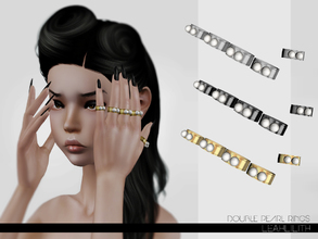 Sims 3 — LeahLillith Double Pearl Rings by Leah_Lillith — Double Pearl Rings 2 recolorable areas: rings and pearls. Hope