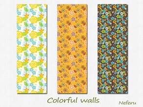 Sims 4 — Colorful flowers wallpaper by Neferu2 — 3 beautiful wallpapers with colorful flowers