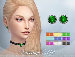 Sims 4 — KanoYa Earrings N19 by KanoYa — New mesh My mesh and my texture, dont edit please 18 recolors (silver and gold
