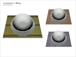 Sims 4 — Lawrence tableware by Severinka_ — Plates for table on a bamboo napkin from the set of 'Lawrence dining' 3
