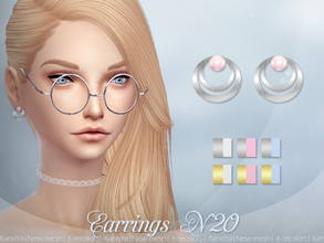 Sims 4 — KanoYa Earrings N20 by KanoYa — New mesh My mesh and my textures, dont edit please 6 recolors (Gold and silvers
