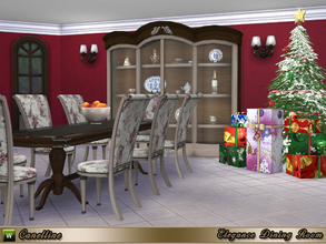 Sims 4 — Elegance Dining Room by Canelline — As special gift for Christmas, why don't get a complete room ? In this set