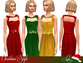 Sims 4 — Christmas Style  by Lulu265 — A pretty little party dress , for those Christmas social occasions . Includes 3