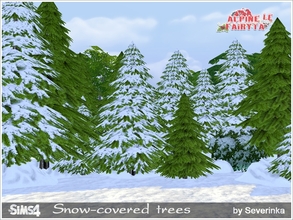 Sims 4 — Snow-covered trees by Severinka_ — Large plants for the street covered with snow. In a set of three different