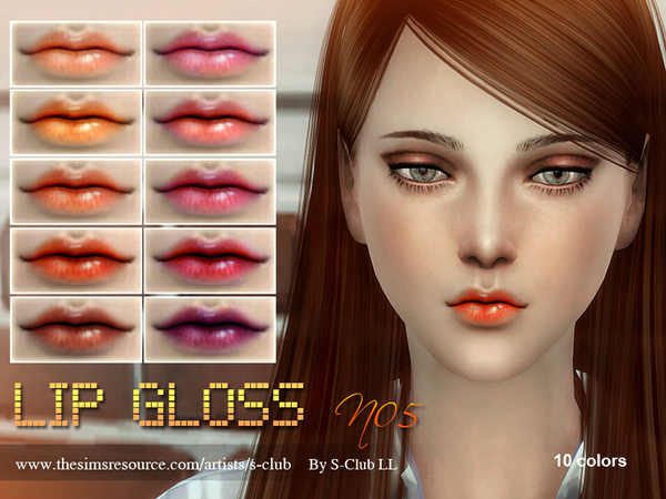 Sims 4 — S-Club LL thesims4 Lipstick F05 by S-Club — Hello guys, Our N05 Lipstick , includ 10 colors, enjoy it!