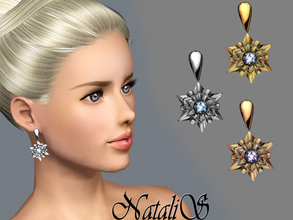Sims 3 — NataliS_TS3 Shining snowflake earrings FA-FE by Natalis — Shining snowflake earrings will be the perfect piece