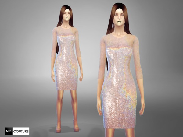 Sims 4 — MFS Sequin Tight Dress by MissFortune — One of my christmas gift for Belles (simblr secret santa event!) This