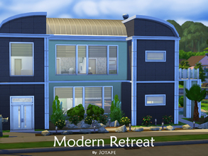 Sims 4 — Modern Retreat by -Jotape- — Modern Retreat is a modern and luxurious house. Features hallway, living room with