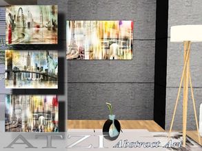 Sims 3 — Abstract Art by ATZI — A modern Abstract - Art Picture Set contains the towns LONDON; PARIS and MANHATTEN.