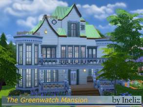 Sims 4 — The Greenwatch Mansion by Ineliz — The Greenwatch Mansion belonged to a wealthy aristocratic family from Europe.