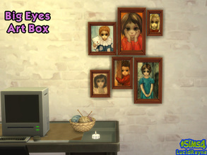 Sims 4 — Big Eyes Art Box by LucidRayne — A collection of paintings by artist Margaret Keane. Art circa 1960s.