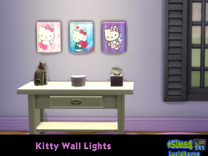 Sims 4 — Kitty Wall Lights by LucidRayne — 3 cute kitty wall lights to brighten your kids room. 