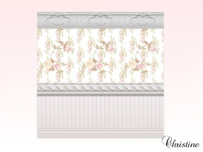 Sims 4 — Fancy Floral Walls dv001 by cm_11778 — Beautiful new walls with fancy floral and moldings for your discerning