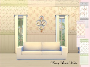Sims 4 — Fancy Floral Walls by cm_11778 — Beautiful new walls with fancy floral and moldings for your discerning Sims