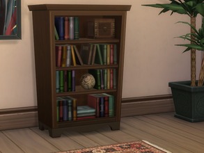 Sims 4 — Sophisticated Bookcase by mannequin93 — This bookcase is a standalone item with 4 recolours. It is a recolour of