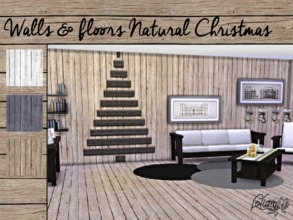 Sims 4 — Walls & Floors Natural Christmas by LoliamSims — This set of walls and Floors with design Natural christmas