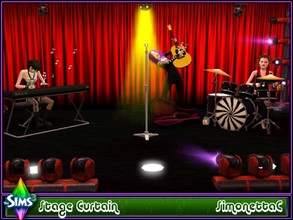 Sims 3 — Stage Curtain backdrop by SimonettaC — Thie classic deep red curtain, used in many stage backdrops. A beautiful