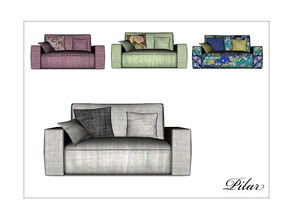 Sims 4 — SlideLoveseat by Pilar — Current Elegance, straight lines and sober