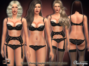 Sims 4 — Set20- Queen Vintage Inspired Lingerie by Cleotopia — A vintage, pin-up inspired lingerie set that includes two