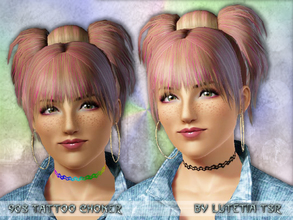 Sims 3 — 90s Tattoo Choker - Teen/YA/A by Lutetia — A cute 90s inspired tattoo necklace ~ Works for female teens and