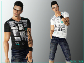 Sims 3 — Fashion T-shirt by Summer_Sims2 — YA/A Everyday/sports/nightwear 1 recolorable channel I hope you like!