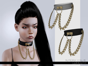 Sims 3 — LeahLillith Butterfly Collar by Leah_Lillith — Butterfly Collar 2 recolorable areas: butterfly chains and