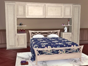 Sims 4 — Bedroom Bella by Flovv — A traditional style bedroom with pretty cabinets. They use up most parts of the wall,