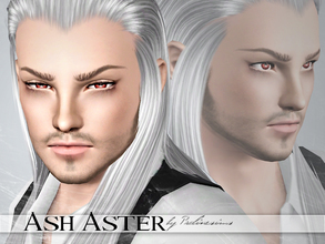 Sims 3 — Ash Aster by Pralinesims — Ash Aster, mysterious sim with silver hair and red eyes. You MUST install the