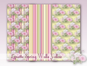 Sims 4 — Lynette Spring Walls in Yellow DV by cm_11778 — Beautiful new spring floral walls with stripes for your Sim