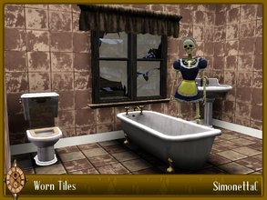 Sims 3 — Worn Tiles by SimonettaC — Dirty worn tiles. These are very dirty tiles that need a good scrub. They are so old