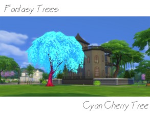 Sims 4 — Fantasy Tree - Cyan Cherry Tree by fonxi121994 — Some people say that the color of the branches of this tree can