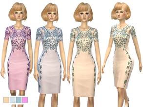 Sims 4 — Elegant Baroque dress by Weeky — Elegant Baroque dress with shiny details for glamour nights. Mesh from game.