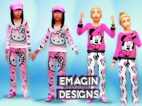 Sims 4 — Hello Kitty Pink Shirt Girls by emagin3602 — Designed by Emagin Designs