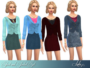 Sims 4 — Skirt and jacket Set  by Lulu265 — 4 colour variations of skirts and jacket combo's from casual to smart 