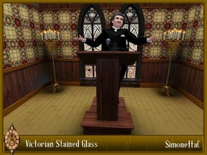 Sims 3 — Victorian Stained Glass by SimonettaC — Victorian stained glass, very typical of the time. Beautiful and bright