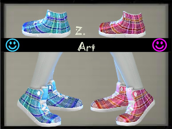 Sims 4 — Checked Sneakers by Zuckerschnute20 — This sneakers wearing with jeans is the right outfit for kids :D