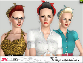 Sims 3 — My everyday Pinup Hairstyle with bandana by Colores_Urbanos — This hair is perfect for our girls that start with