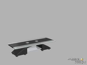 Sims 4 — Altara Coffee Table by NynaeveDesign — This modern coffee table offers two shelves for display and a large