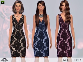 Sims 4 — Mademoiselle Pretty by Metens — - Elegant new dress for your simmies with lace texture! - T/YA/A/E Females - 3