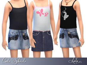 Sims 4 — Cute Skirts  by Lulu265 — Versatile Denim skirts for Sim girls . 2 variations included 
