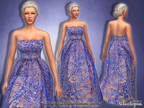 Sims 4 — Set22- Designer Floral Embellished Gown by Cleotopia — This amazing gown will make your sim look like she just