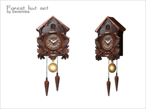 Sims 4 — Wall cuckoo-clock by Severinka_ — Wall cuckoo-clock of a set of 'Forest hut' 1 color