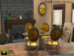 Sims 4 — Shabby Bargain Shabby Chic Dining by TheNumbersWoman — Dumpster Diving Shabby Chic! The set your Sims can