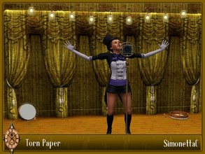 Sims 3 — Torn Paper by SimonettaC — Dirty, old torn wallpaper. Wallpaper that was a typical design of the Victorian era.